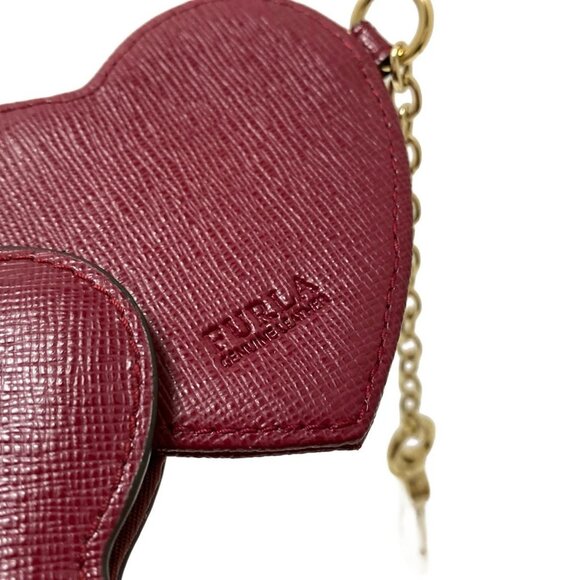 Auth FURLA - Bordeaux Gold Leather Hardware Bag Charm - Picture 7 of 7